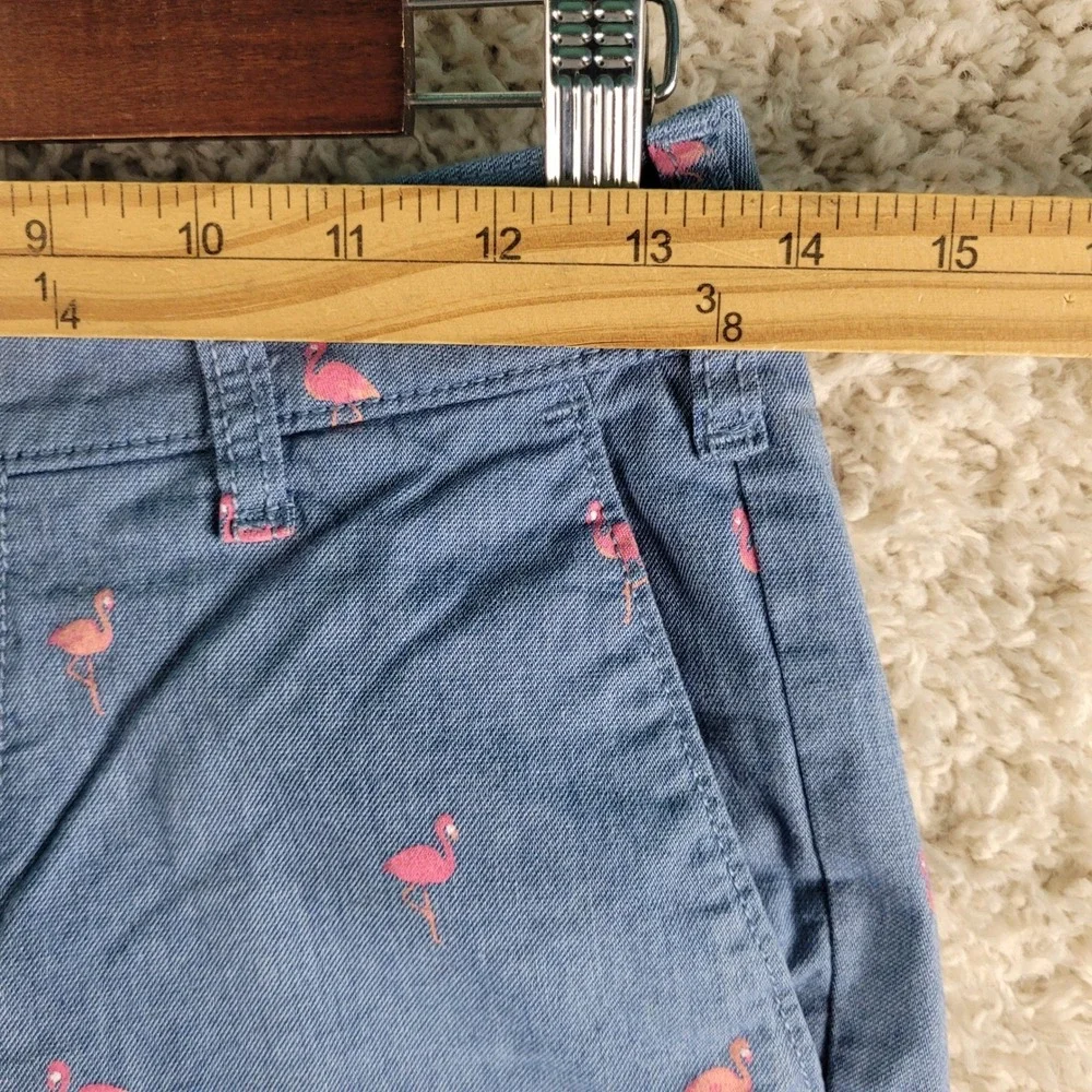 Hollister Shorts‎ Size 27 Blue Pink Flamingo Chino 6.5 Inseam Summer Casual
